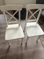 IKEA Ingolf 2 witte houten stoelen, Huis en Inrichting, Stoelen, Ophalen, Gebruikt, Twee, Wit
