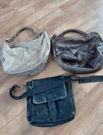 Te koop: 3 leren schoudertassen, Ophalen, Gebruikt, Bruin, Overige merken