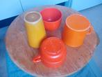 Vintage Oranje Bekers uit de jaren 70/80 en Mepal, Kunststof, Gebruikt, Oranje, Ophalen of Verzenden