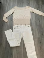 Monday/ trendy leuke broek/ ecru / maat 42, Kleding | Dames, Verzenden, Gedragen, Beige, Lang