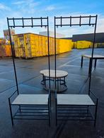 2x Industriële kapstok met bankje - 170x63x33 cm, Gebruikt, Ophalen of Verzenden, Metaal, Staande kapstok
