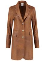 Helena Hart suede look lange blazer camel nieuw S, Bruin, Nieuw, Jasje, Maat 36 (S)
