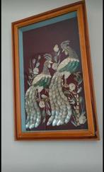 Vintage Wanddecoratie met Pauwen van Schelpen, Ophalen, Gebruikt