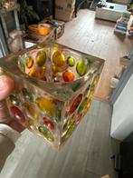 Tsjechische art glass cube, Antiek en Kunst, Antiek | Glas en Kristal, Ophalen of Verzenden