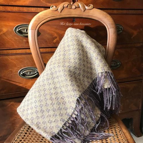 Engels tweed plad blocked aubergine/ beige, Huis en Inrichting, Woonaccessoires | Plaids en Woondekens, Nieuw, Ophalen of Verzenden