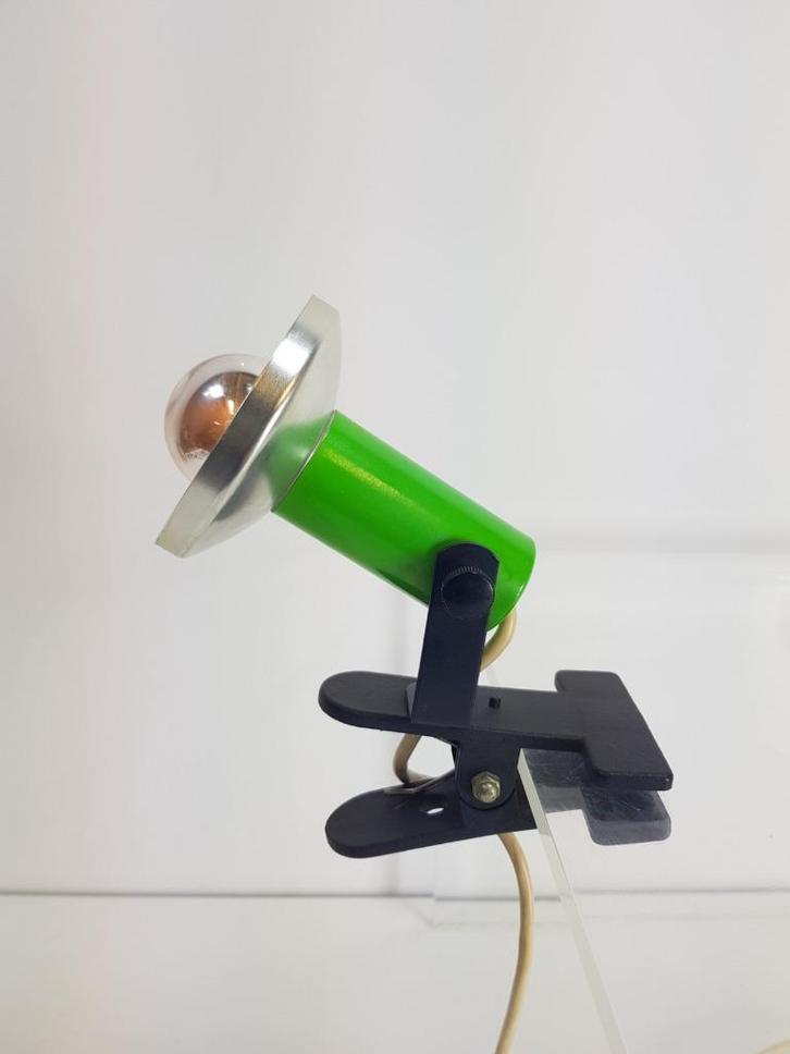 Vintage spot klemspot metaal groen desk lamp ´60 mid century, Huis en Inrichting, Lampen | Spots, Gebruikt, Plafondspot of Wandspot
