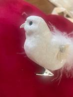 Oude antieke vintage kerstbal/kerstornament/clip vogel wit, Diversen, Kerst, Ophalen of Verzenden, Nieuw