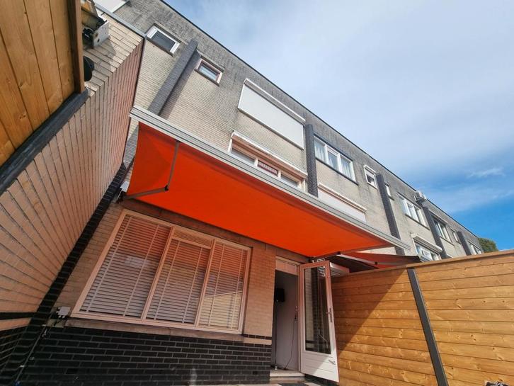 Zonnescherm knikarm 4,75m x 2,50m handmatig, Tuin en Terras, Zonneschermen, Gebruikt, Knikarmscherm, 150 tot 300 cm, 450 cm of meer