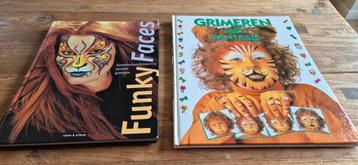 2 Grimeerboeken: Funky Faces & Grimeren met Fantasie beschikbaar voor biedingen