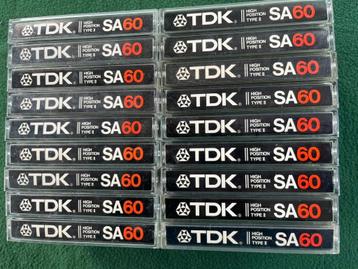 18 nette gebruikte TDK SA60 cassettebandjes beschikbaar voor biedingen