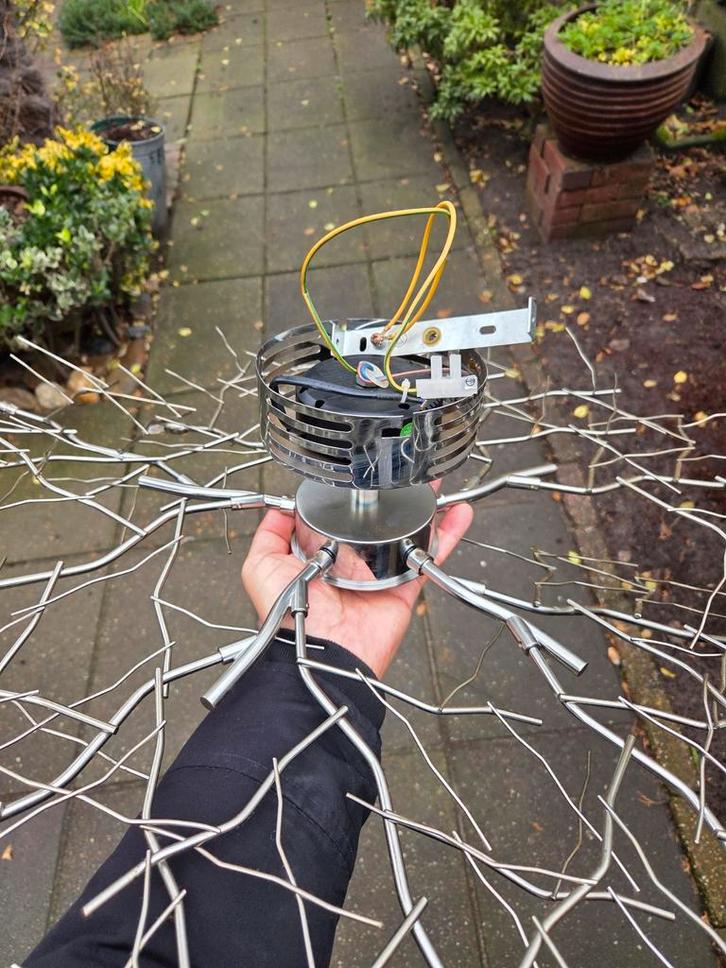 Moderne Plafondlamp met halogeenlampjes, Huis en Inrichting, Lampen | Plafondlampen, Gebruikt, Metaal, Ophalen of Verzenden