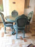 Eettafel incluis 4 stoelen en salontafel., Ophalen, Gebruikt, Rond, 100 tot 150 cm