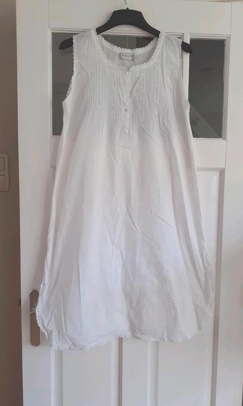 Elle & Lune wit brocante jurk katoen met kant maat L, Kleding | Dames, Jurken, Zo goed als nieuw, Maat 42/44 (L), Wit, Onder de knie