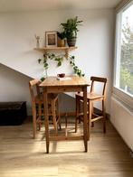 Houten bartafel in topstaat - hoge houten tafel - sta bureau, Huis en Inrichting, Tafels | Statafels, Zo goed als nieuw, Ophalen