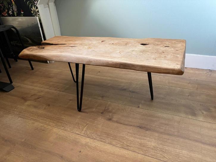 Salontafel: Kayoom Side Table Woodstock - Massief Hout 100cm, Huis en Inrichting, Tafels | Salontafels, Gebruikt, Minder dan 50 cm