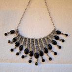 Zilverkleurige cabochon ketting, Ophalen of Verzenden, Zo goed als nieuw, Zilver, Overige materialen