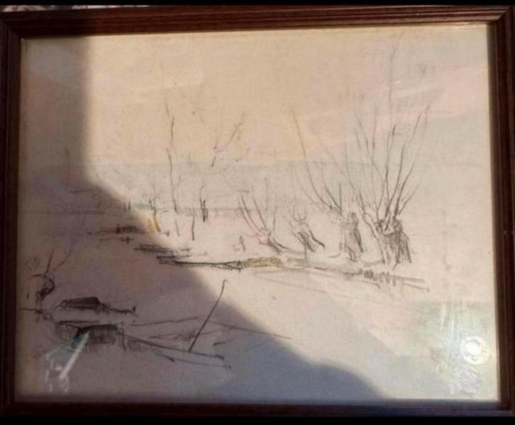 Potloodtekening Landschap - Schets 81, Antiek en Kunst, Kunst | Tekeningen en Foto's, Ophalen of Verzenden