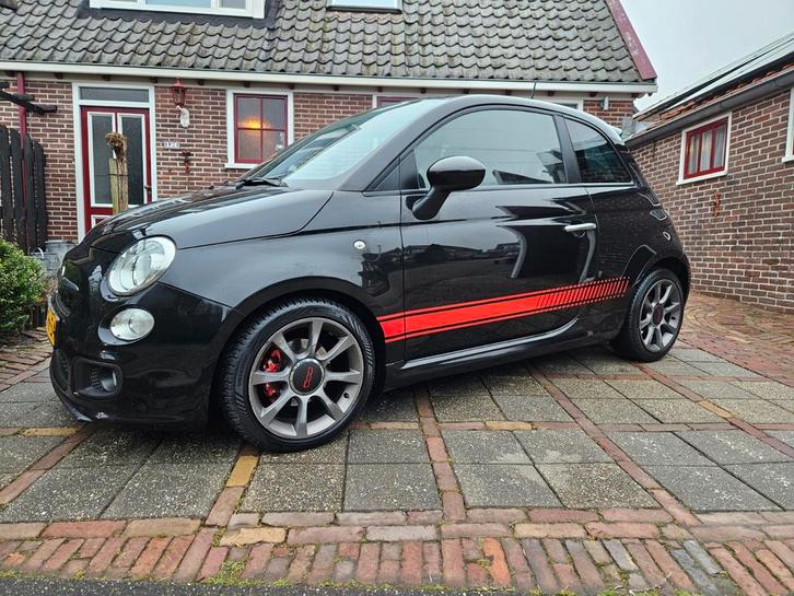 Fiat 500 0.9 85pk Twinair Turbo 2013 Zwart, Auto's, Fiat, Particulier, Airbags, Airconditioning, Centrale vergrendeling, Elektrische buitenspiegels