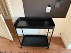Zwarte metalen serveerwagen / trolley op wielen, Ophalen, 50 tot 100 cm, Zo goed als nieuw, Metaal