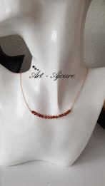 Art-Ajoure 14k Gold fill halsketting met Hessoniet Granaat, Verzenden, Nieuw, Goud