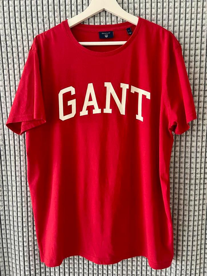 Rood GANT T-shirt - Sportief & Leuk!, Kleding | Heren, T-shirts, Zo goed als nieuw, Maat 52/54 (L), Rood, Ophalen of Verzenden