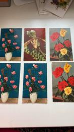 6 Vintage bloemen kaarten, Diversen, Ophalen of Verzenden, Zo goed als nieuw