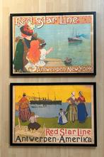2 x originele Red Star Line Posters - Antwerpen-New York, Antiek en Kunst, Ophalen of Verzenden