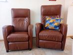 2 Lederen relaxfauteuils, handverstelbaar., Huis en Inrichting, Ophalen, Zo goed als nieuw