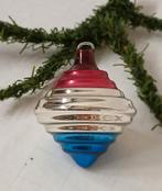 Oude Antieke AJEKO kerstbal  tol rood zilver blauw, Verzenden, Gebruikt