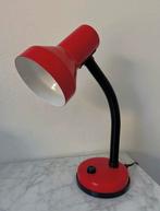 Rode Retro Bureaulamp met Drukknop, Ophalen of Verzenden, Gebruikt, Metaal, Minder dan 50 cm