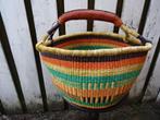 Bolgatangamand#opruiming#Ghana#oersterk#lederen handvat#, Overige materialen, Mand, Rond, Nieuw