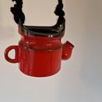 70's vintage hangpot rode keramieke bloempot, Ophalen of Verzenden, Huis en Inrichting