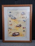 vw kever poster gesigneerd in een prachtige lijst, Ophalen, Rechthoekig Staand, Met lijst, Deurposter of groter