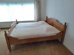 Tweepersoonsbed met lattenbodems, Ophalen, Gebruikt, Bruin, Tweepersoons