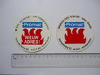 sticker Promat brandweer vintage oud mokum hilversum retro, Verzamelen, Stickers, Overige typen, Zo goed als nieuw, Verzenden