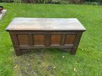 Antieke eiken dekenkist kist antiek eikenhout, Ophalen, Gebruikt, 50 tot 75 cm, .