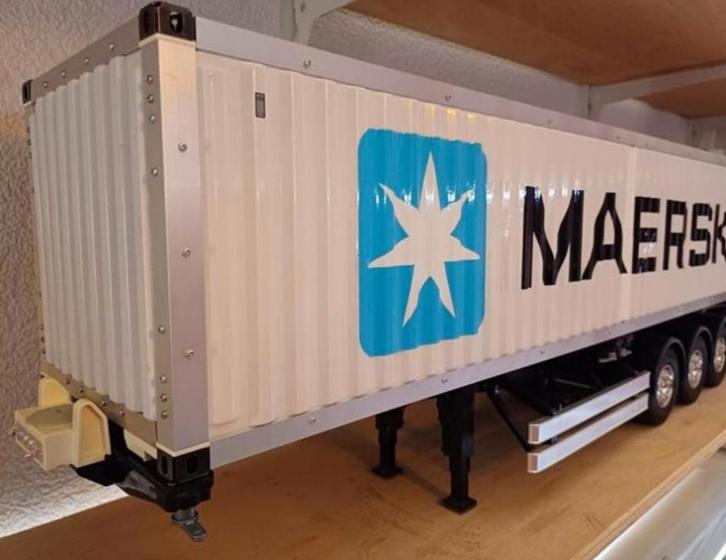 Tamiya 40ft Container trailer 1/14, Hobby en Vrije tijd, Modelbouw | Radiografisch | Auto's, Zo goed als nieuw, Auto onroad, Overige typen