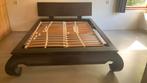 Houten 2 persoonsbed, Ophalen, Gebruikt, 90 cm, Eenpersoons
