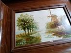 Antieke gesigneerde beschildere tegel van ragout, Ophalen of Verzenden