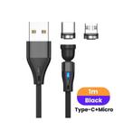 USB 3.0 Data/Laad kabel 3A Micro + USB C magnetisch roterend, Ophalen of Verzenden, Nieuw, Snoer of kabel, Overige merken
