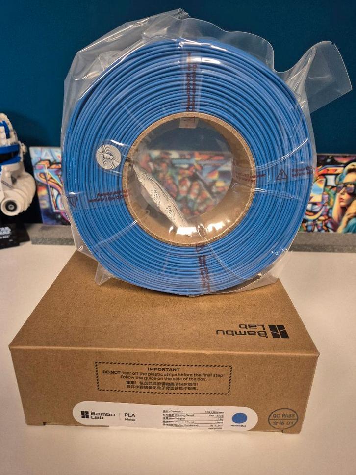 Bambu Lab PLA matte refill - Marine Blue (1kg), Computers en Software, 3D-printerbenodigheden, Nieuw, Ophalen of Verzenden