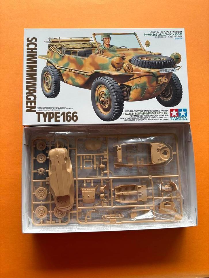 Tamiya 1/35 Schwimmwagen Typ 166  *224, Hobby en Vrije tijd, Modelbouw | Auto's en Voertuigen, Nieuw, 1:32 tot 1:50, Italeri, Ophalen of Verzenden