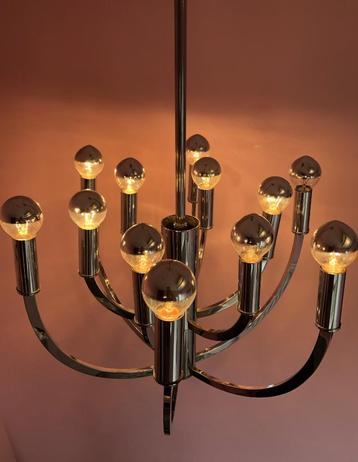 Chromen vintage 1970’s hanglamp, vintage design beschikbaar voor biedingen