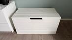 Witte houten opbergkist, Huis en Inrichting, Woonaccessoires | Kisten, Ophalen, Minder dan 50 cm, 50 tot 100 cm, 50 tot 75 cm