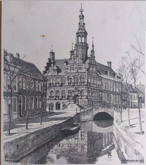 Franeker ... 1952 ... H.E. Roodenburg ...., Antiek en Kunst, Kunst | Etsen en Gravures, Ophalen of Verzenden
