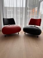 Leolux Pallone Ma set vol leder en suède Rood met zwart, Ophalen, Minder dan 50 cm, Zo goed als nieuw, Leer