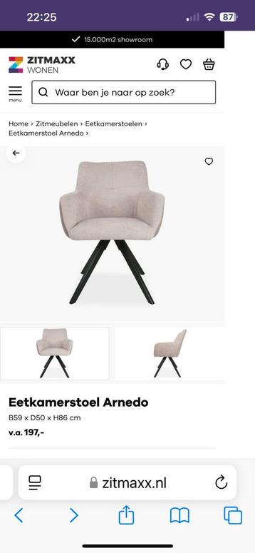 8 eetkamerstoelen model Arnedo van Zitmax 