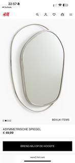 NIEUW Assymetrische spiegel in zilver, Huis en Inrichting, Minder dan 50 cm, Ophalen of Verzenden, Zo goed als nieuw, Minder dan 100 cm