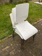 Eettafel stoelen hout rvs stapelstoelen (4stuks), Huis en Inrichting, Stoelen, Ophalen, Gebruikt, Wit, Vier