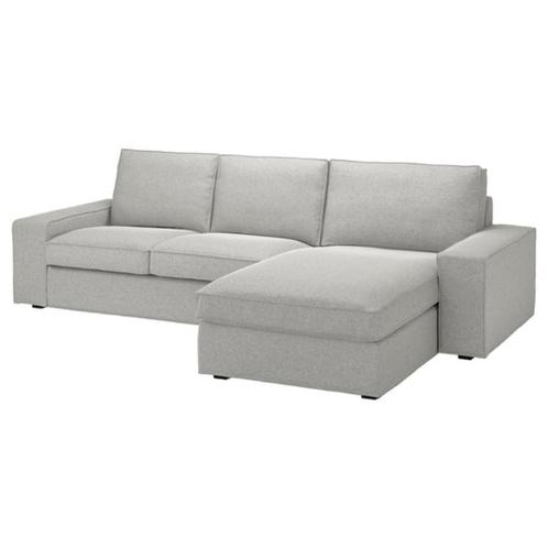 3-zits sofa met chaise longue (lichtgrijs) – IKEA KIVIK, Huis en Inrichting, Banken | Sofa's en Chaises Longues, Gebruikt, Driepersoons